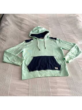 Jack & Jones Colour Block Mint Green and Navy Blue Hoodie Size Large